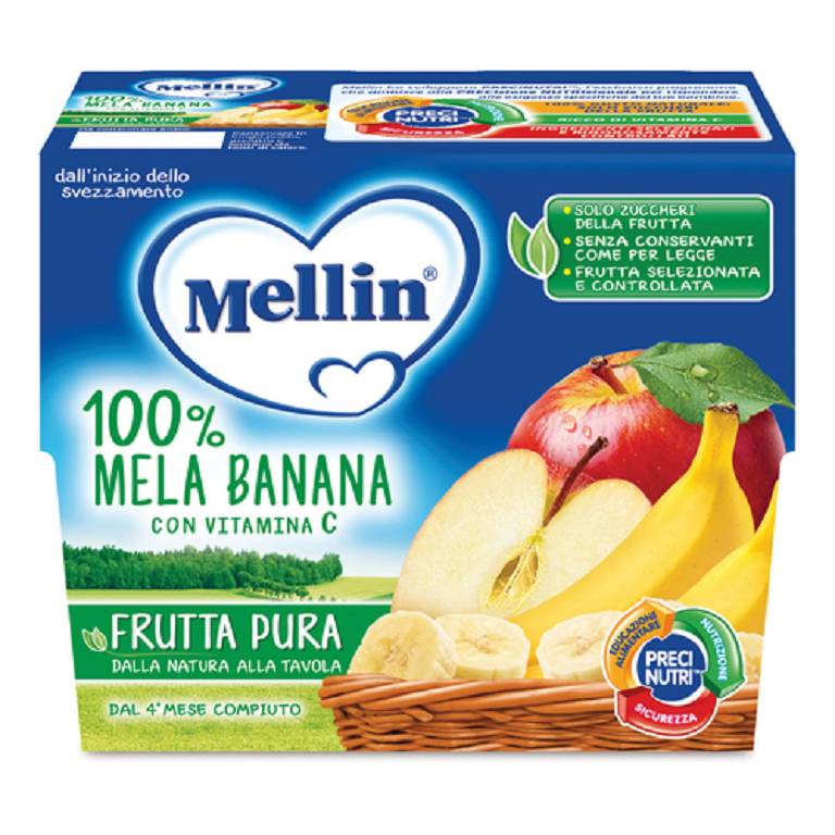 MELLIN FRUTTA PURA ME/BA4X100G